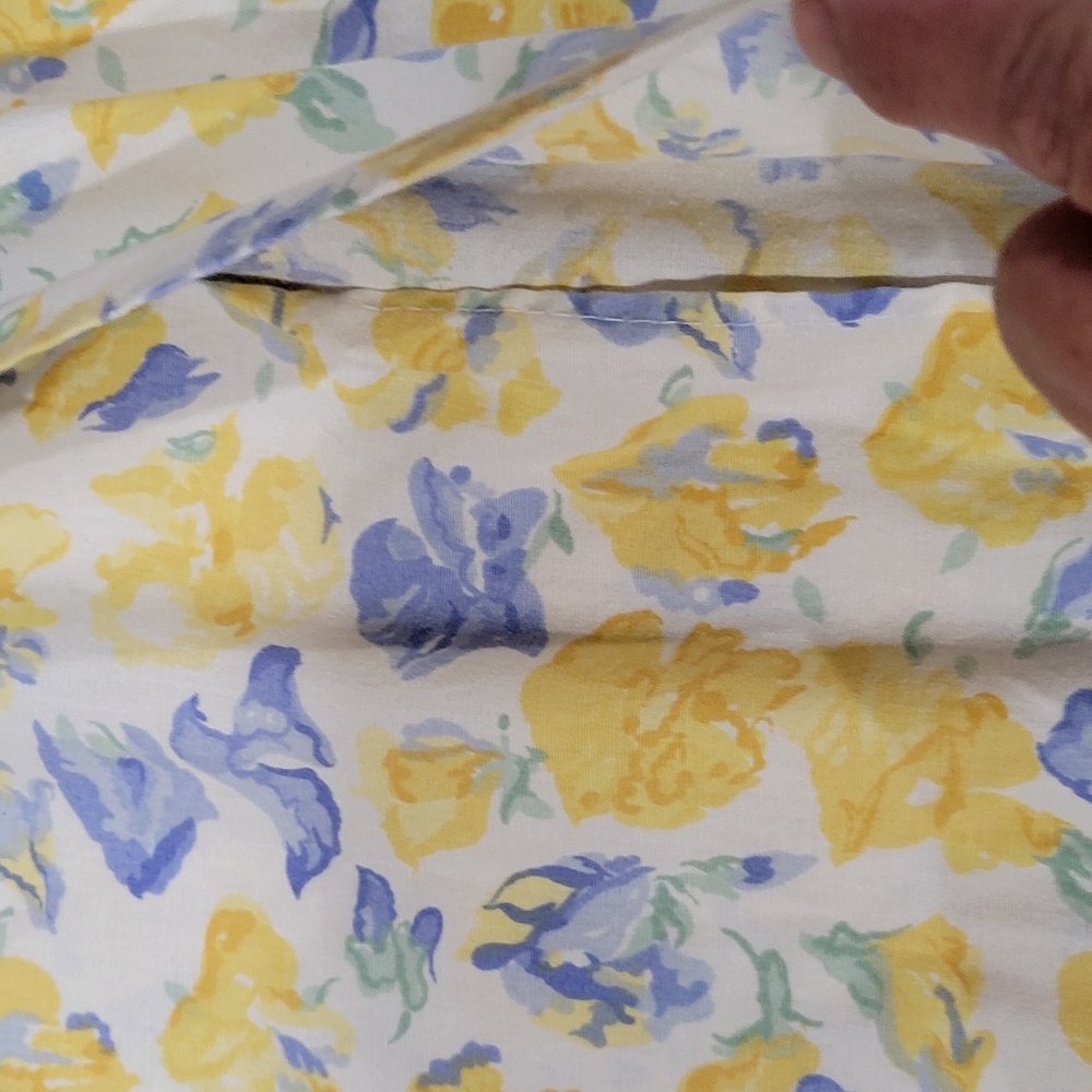 Laura Ashley Charlotte confetti yellow blue ruffled border pillow sham standard - Picture 10 of 12
